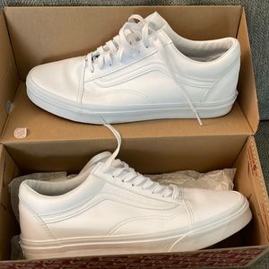 White leather vans size 11.0